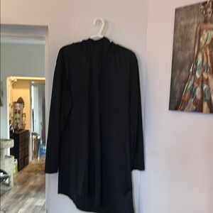 Unisex Black Long hooded  Minimalist Design